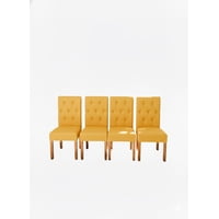 Vitelio - Pack 4 Sillas De Comedor De Madera Capitonés