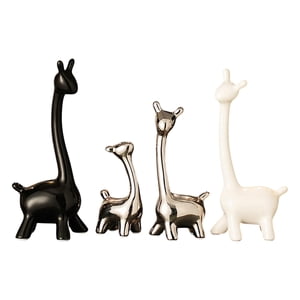 Bothyi - Estatua De Jirafa De Cerámica, Adorno De Estatua De Animal Para Dormitorio, Armario, Estantería, 4 Uds.
