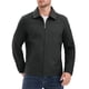 thumbnail image 4 of INSPIRE CHIC Chaqueta Casual Forrada de Color Sólido con Cremallera Completa y Manga Larga para Hombre M Negro, 4 of 6
