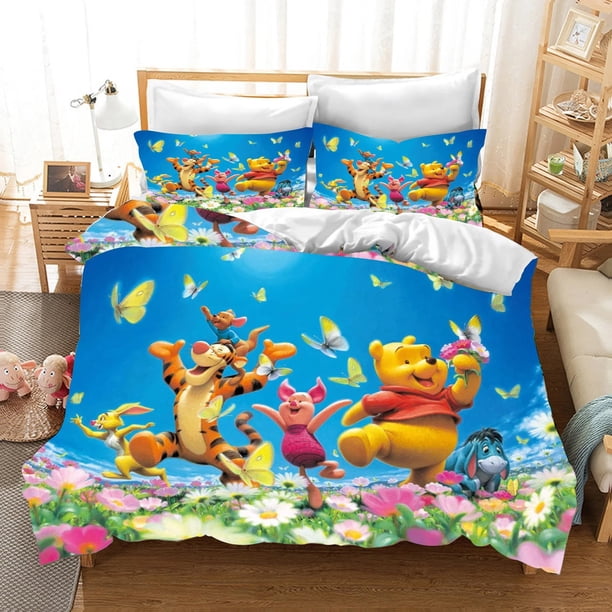 Winnie the Pooh duvet cover pillowcase, comforter sets, boy and girl duvet cover family bedroom duvet cover three-piece Bed Sheets