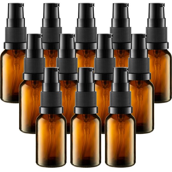 Botella VitalUp 15 ml de vidrio ámbar – Pack de 12 recargables