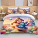 thumbnail image 1 of Stitch& Princess Bed Cover Set Duvet Bed Linen 3d Children Bedding Set 3-Piece 1 Bed Cover King Size Bed Sheets, 1 of 5