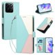 thumbnail image 2 of Cartera Plegable para Honor 200 Smart, PU Tricolor con Ranuras, Verde, 2 of 6