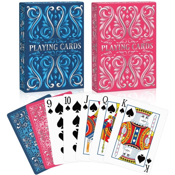 Cartas de póker Wkchxd, paquete de 2, tamaño estándar de póker (88 x 63 mm)