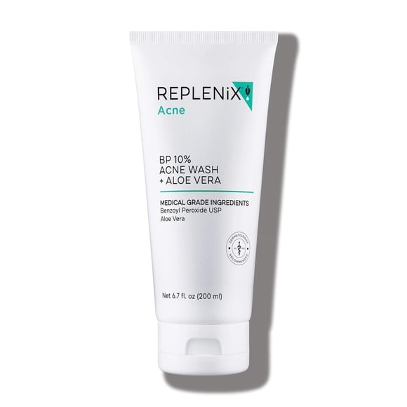 Limpiador facial Replenix BP 10% Acne Wash + Aloe Vera 200 ml