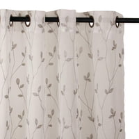 Masel - Set 2 Cortinas Velo Bordado Teresita 1.40 X 2.25 Gris