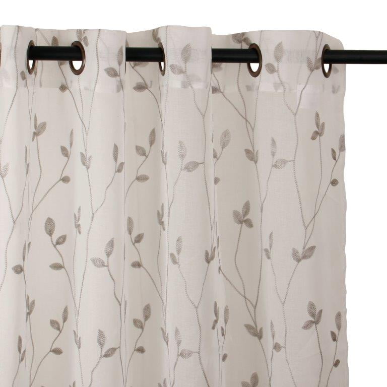 Masel - Set 2 Cortinas Velo Bordado Teresita 1.40 X 2.25 Gris