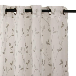 Masel - Set 2 Cortinas Velo Bordado Teresita 1.40 X 2.25 Gris