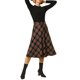 thumbnail image 2 of INSPIRE CHIC Faldas a Cuadros para Mujer Regreso a Clases con Cinturón de Cintura Alta Línea A Falda de Largo Medio Azul Oscuro 3XL, 2 of 8