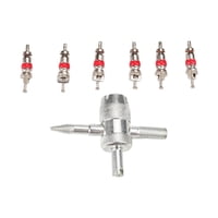 Ioensy - Kit De Núcleo De Válvula De Neumático Genérico, Herramienta De Instalación De Removedor De Núcleo De Válvula De 4 Vías, 6 Piezas