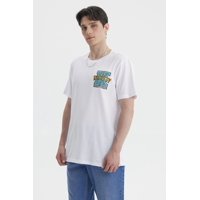 Fashionspark - Polera Hombre Oversize Bordado Blanco