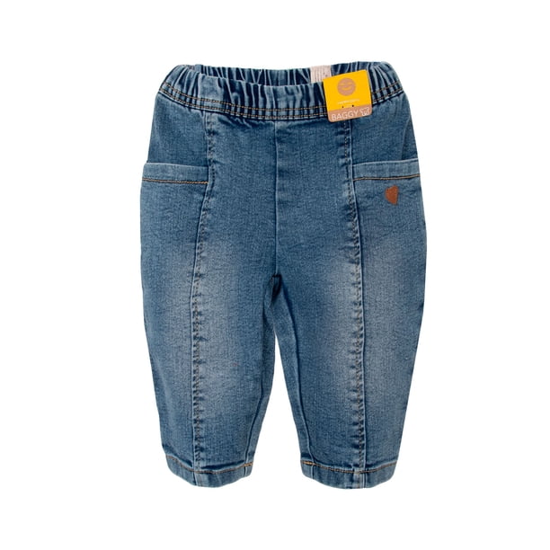 Jeans Bebé Niña Baggy Cintura Elasticada Denim