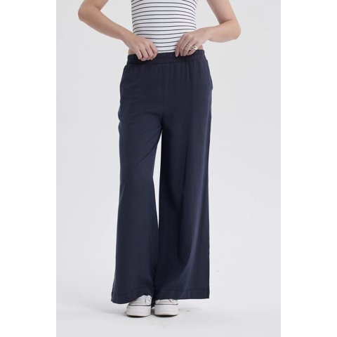 Fashionspark - Jeans Mujer Palazzo Azul Oscuro