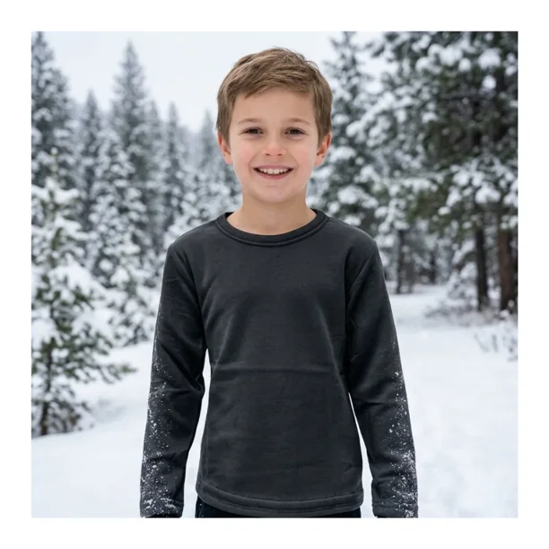 Camiseta Manga Larga Primera Capa Niños Polar Cuello Redondo