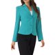 thumbnail image 4 of INSPIRE CHIC Blazer de Trabajo para Mujer con Cuello de Solapa y Manga Larga Chaqueta Traje Blazer Verde Azulado Talla L, 4 of 6