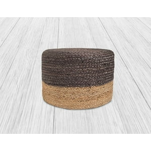 Decoghar - Puff Deco Puff Yute Marrón/Natural Redondo Diseño Moderno Natural Rustico0,4X0,4 Mts