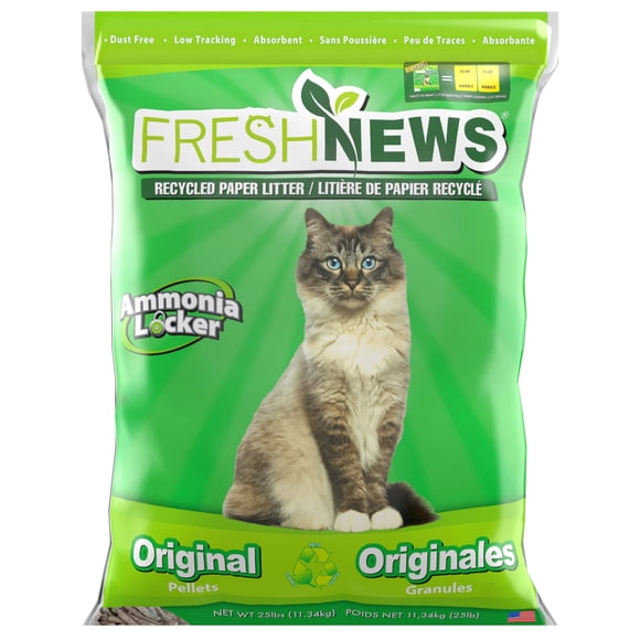 Papel reciclado Fresh News para gatos, bolita original de 11,34 kg
