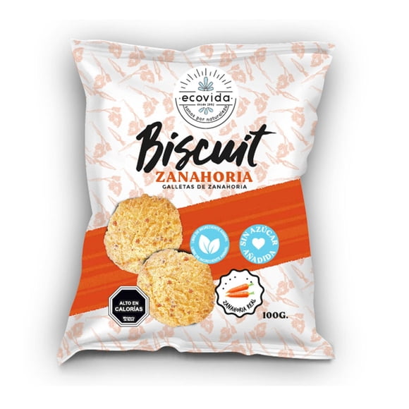 Galletas Integrales de Zanahoria sin Azúcar Bolsa, 100 g