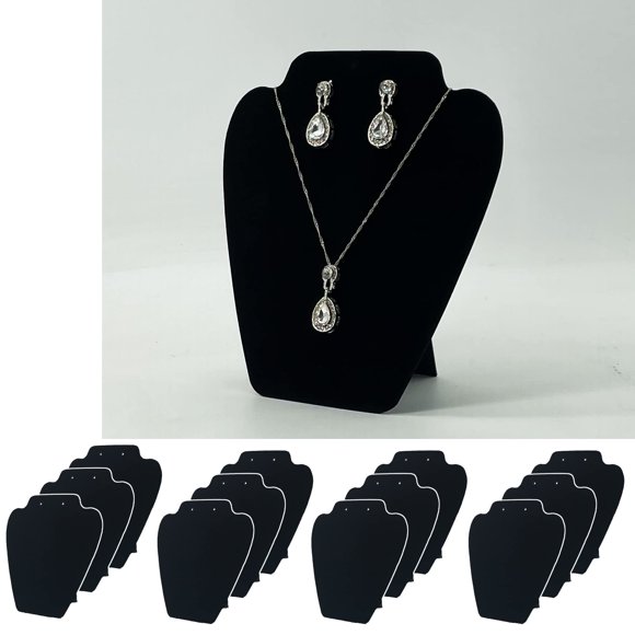 Expositor de Collares 7TH VELVET 12 uds Terciopelo Negro 19x21 cm