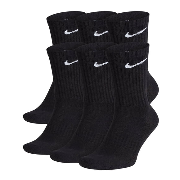 Calcetines Nike Performance Cushion Crew, 6 pares, negro y blanco