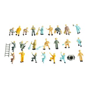 Magideal - 25X 1/87 Figuras De Trabajadores Ferroviarios Modelo En Miniatura, Escenas En Miniatura, Vía Ho, Paisaje, Diseño Arquitectónico, Figuras Pintadas A Ma