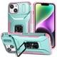 thumbnail image 1 of Funda Armada para iPhone 14 con Tapa Deslizante y Soporte Magnético Giratorio Verde, 1 of 5