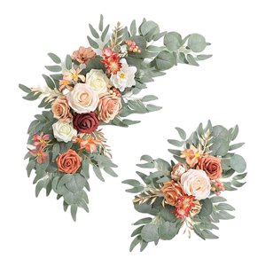 Bothyi - Guirnalda De Flores Rústicas Para Arco De Boda, Telón De Fondo Para Puerta De Entrada, Estilo De Recepción E