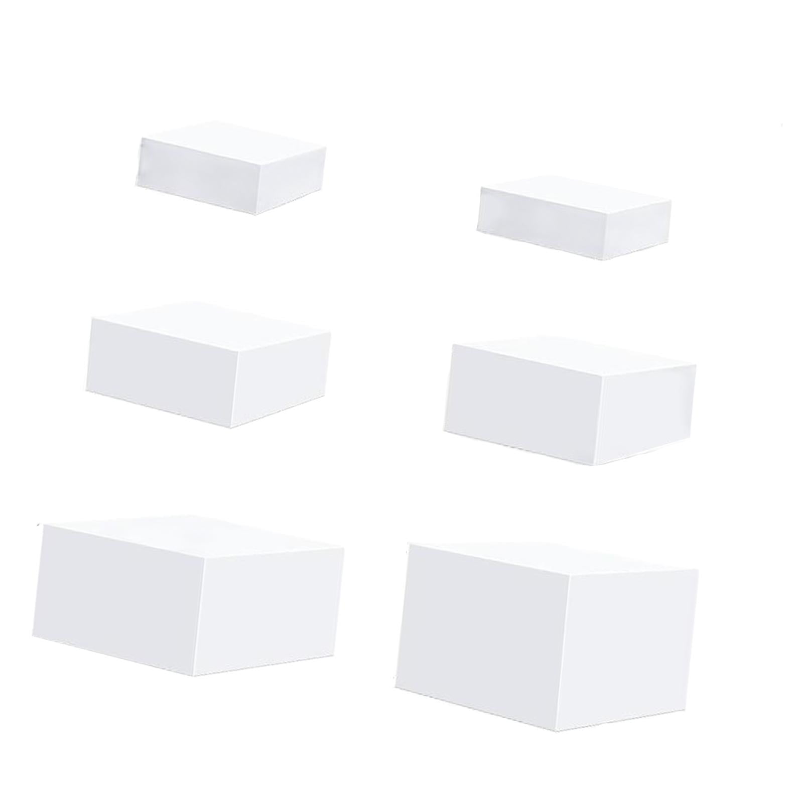 Magideal - 6 Cajas De Exhibición De Acrílico Para Alimentos, Bandejas Para Bufé, Bandejas Para Anidar, Para Alimentos, Catering, Tartas, Figuras De Acción, Fotog Blanco