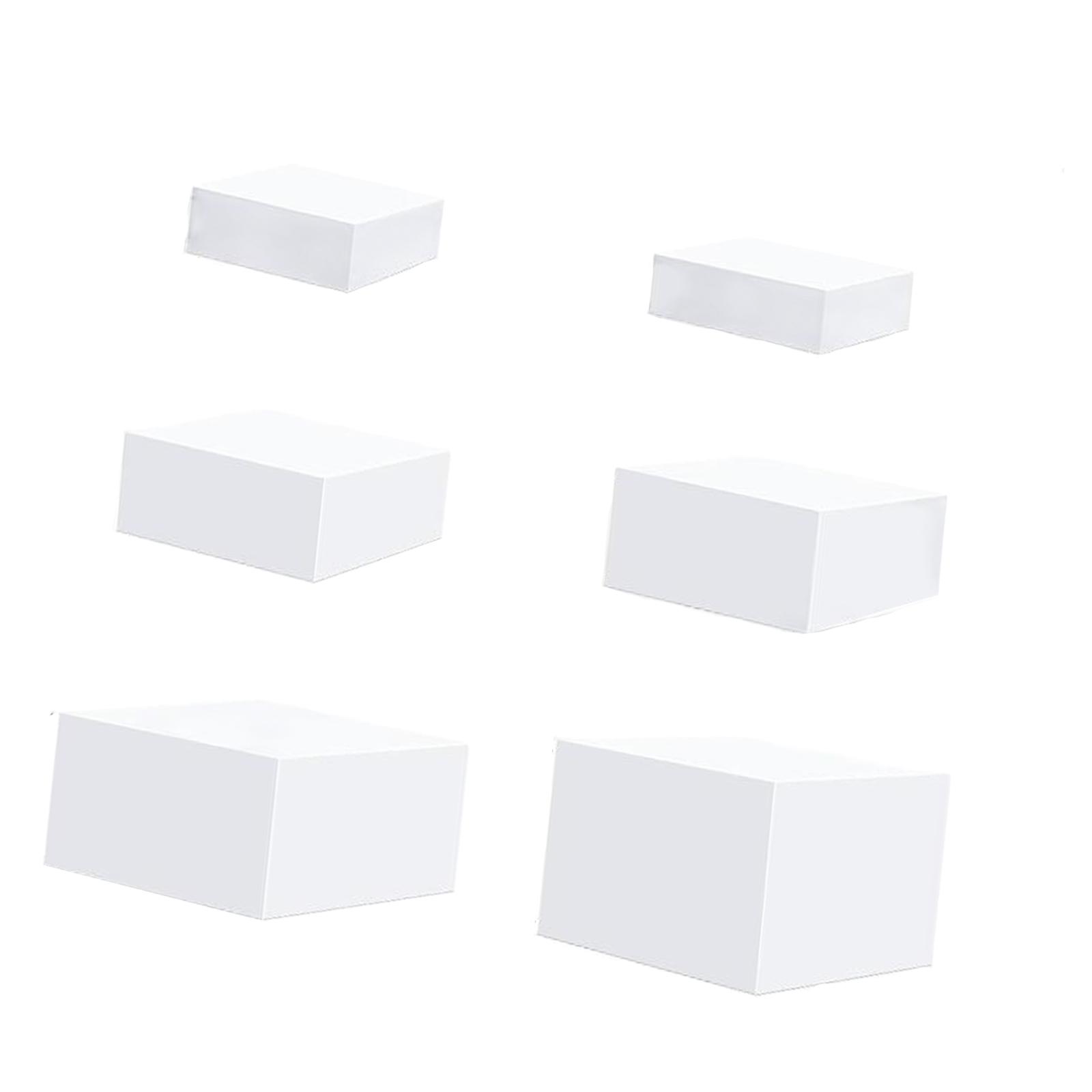 Magideal - 6 Cajas De Exhibición De Acrílico Para Alimentos, Bandejas Para Bufé, Bandejas Para Anidar, Para Alimentos, Catering, Tartas, Figuras De Acción, Fotog Blanco