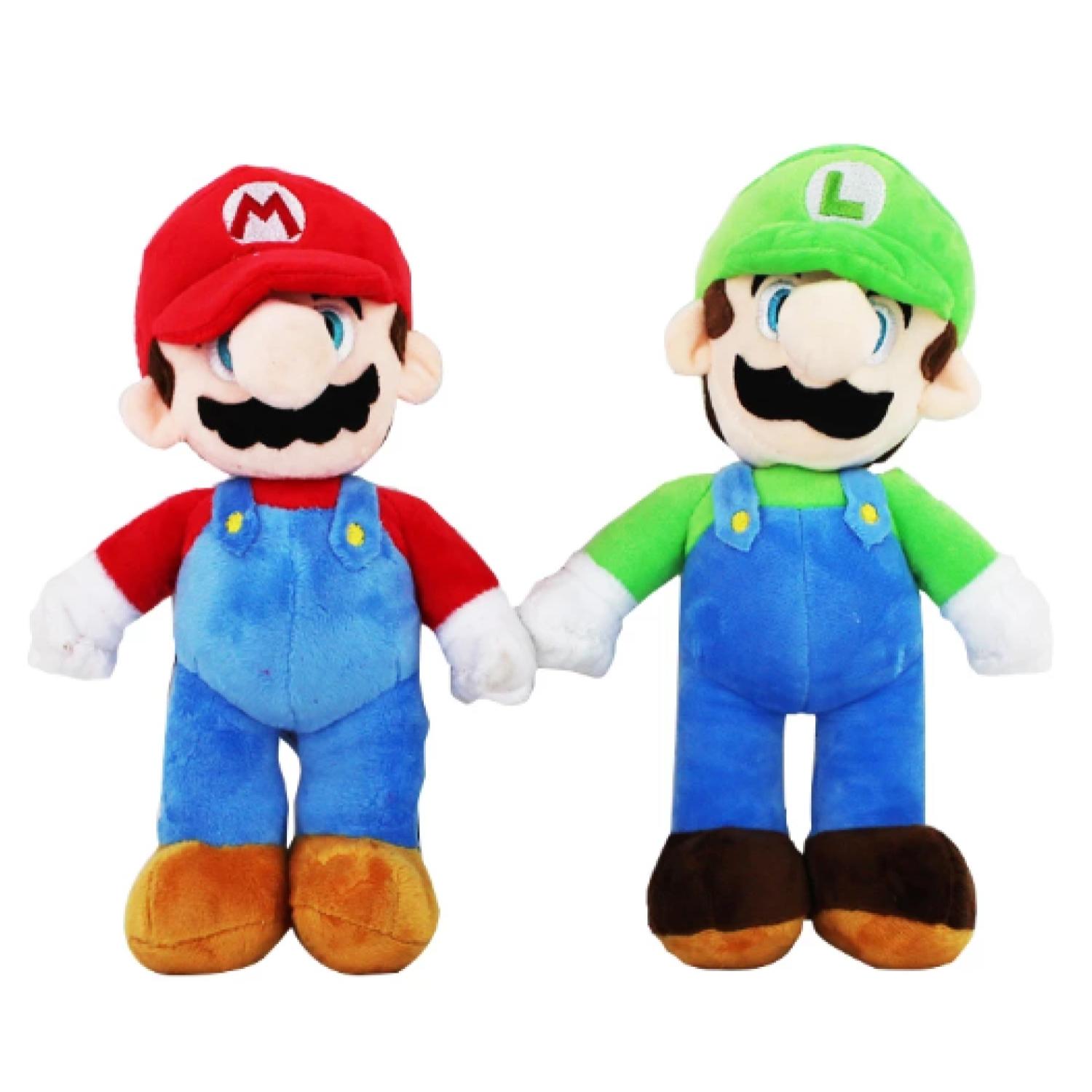 Total Upgrate - Juguete Pack 2 Peluches Mario Y Luiggi 28Cm Infantil