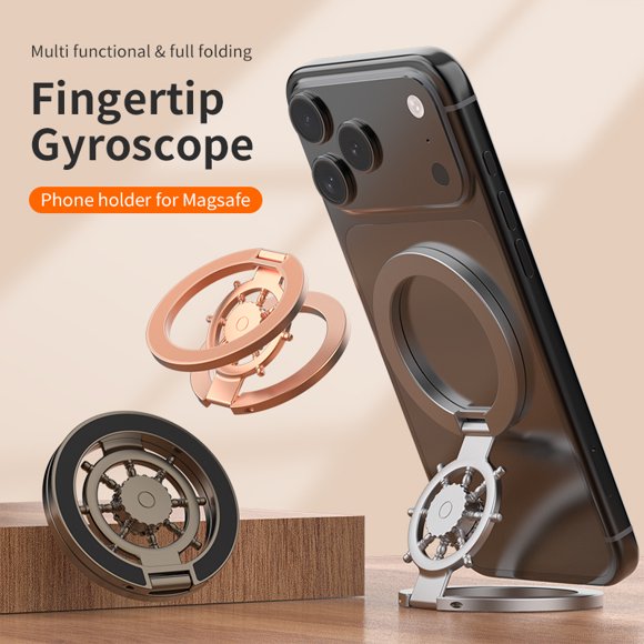 Soporte Magnético para Teléfono Fidget Spinner, Agarre Magnético de Teléfono de Doble Cara, Fidget Spinner 2 en 1 y Soporte para Teléfono, Soporte Magnético Plegable con Rotación de 360° para iPhone