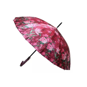 Genérico - Paraguas Plegable 16 Varillas 79Cm Automático Burdeo