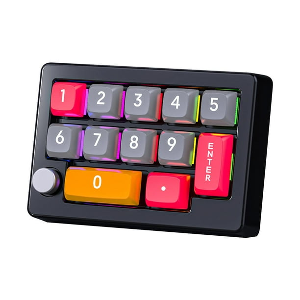 Mini teclado USB de 12 teclas, teclado para juegos, laboratorios multimedia, 12 teclas con cable, Teclado mecánico , Teclado mecánico para jugar , negro