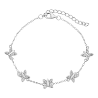 Genérico - Pulsera Plata 925 Mariposas