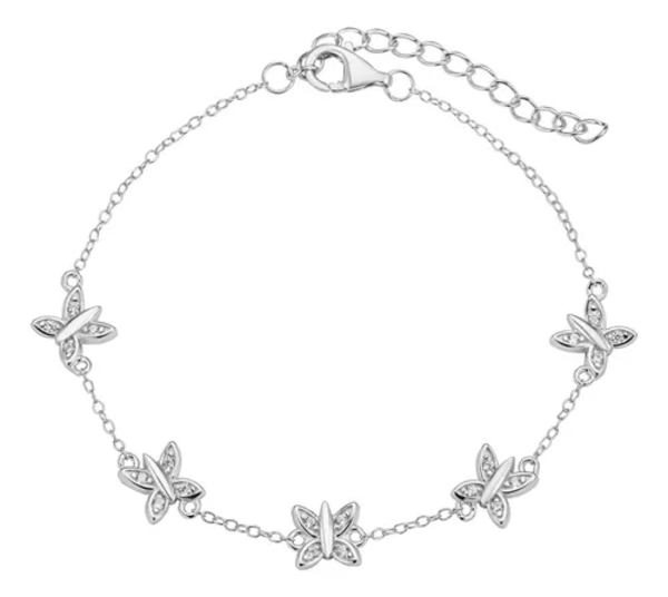 Genérico - Pulsera Plata 925 Mariposas