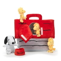 Caseta De Perro De Peluche Lambs & Ivy Classic Snoopy Con 5 Juguetes De Peluche