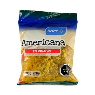 Salsa Americana En Vinagre Bolsa Drenado 200 G - Neto 400 G Lider