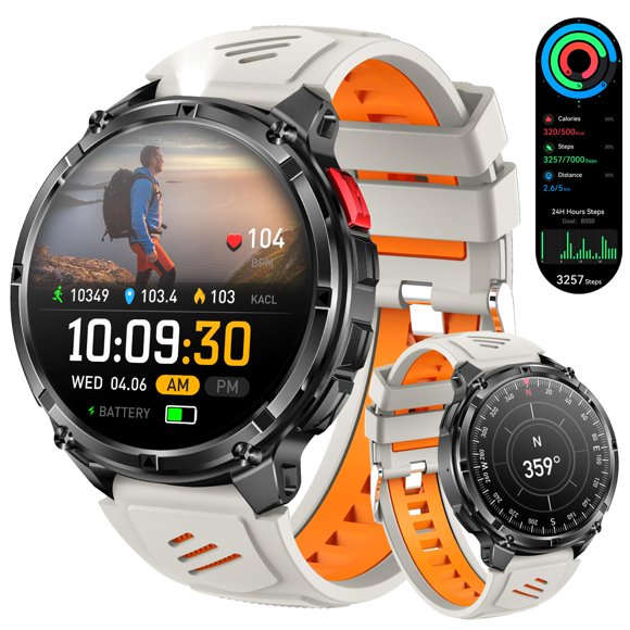 Reloj inteligente militar FESMEY GPS con brújula y llamadas Bluetooth