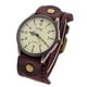 thumbnail image 2 of Reloj De Pulsera Vintage Cuero De PU Correa Ancha De Cuero Para Hombres Cómodo Café Oscuro, 2 of 3