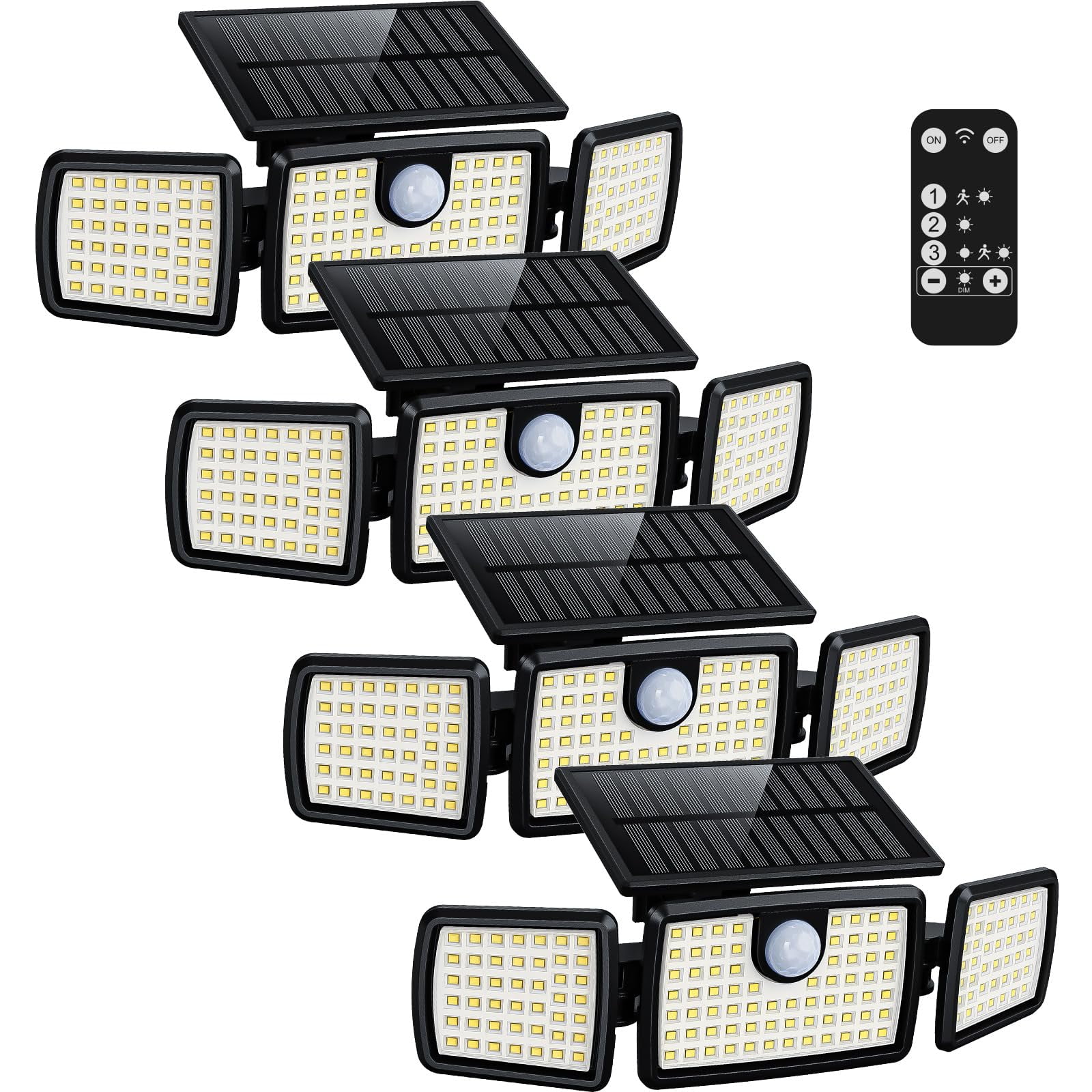 Luces Solares Para Terraza Mihani, Paquete De 4 Unidades, Sensor De Movimiento Remoto