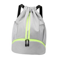 Magideal - Mochila Con Cordón, Bolsa Deportiva Para Gimnasio, Organizador De Almacenamiento, Gran Capacidad, Bolsa De Natación Con Separación, Bolsa De Fitness P Gris