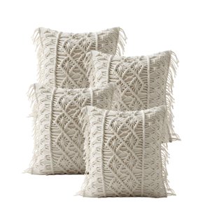 Genérico - Pack De 4 Fundas De Cojin Con Estilo Bohemio 45X45Cm Beige 06