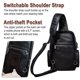 thumbnail image 5 of Bolso bandolera CENUNCO de cuero negro, 5 of 6
