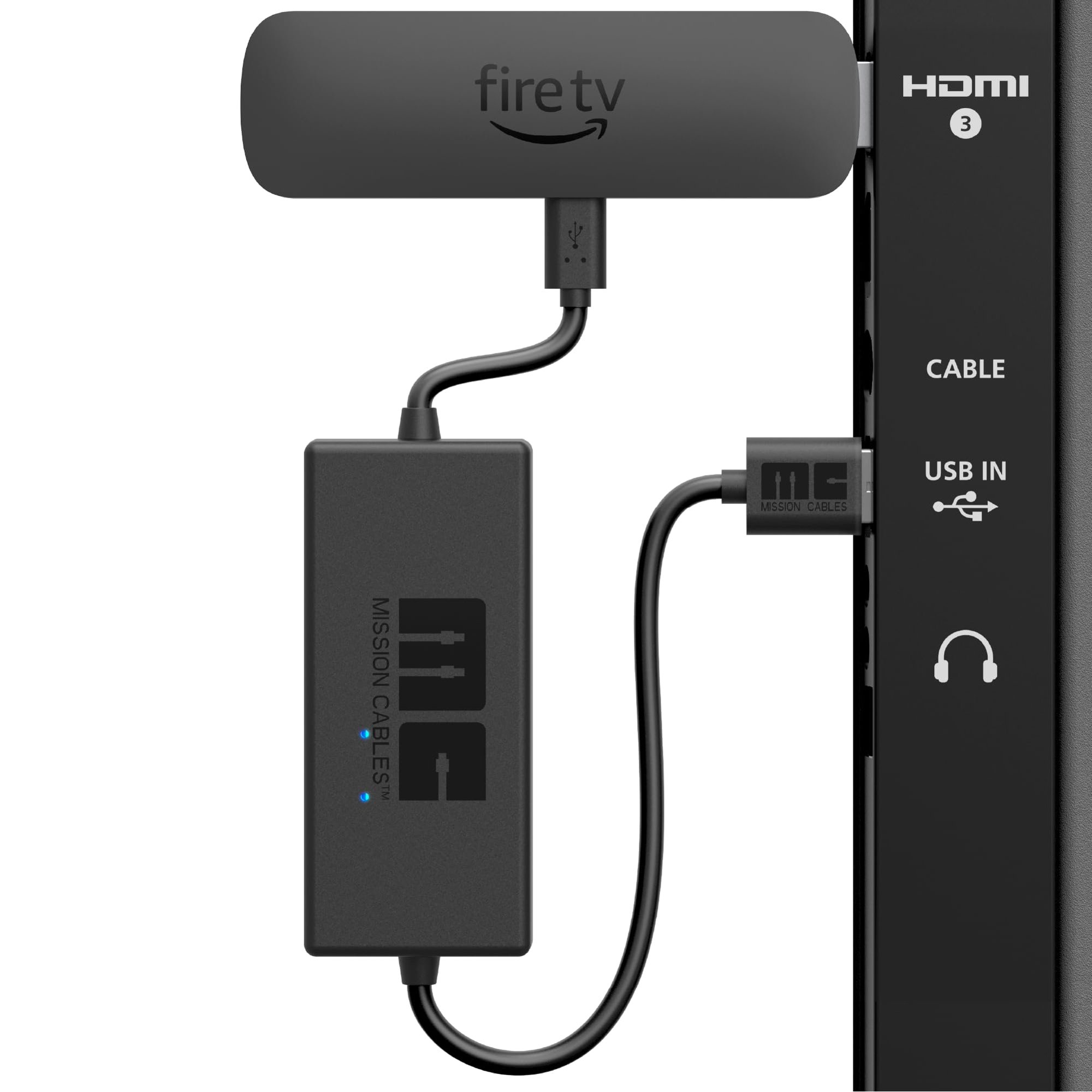 Mission Cables - Cable De Alimentación Usb Hecho Para Fire Tv Stick 4k
