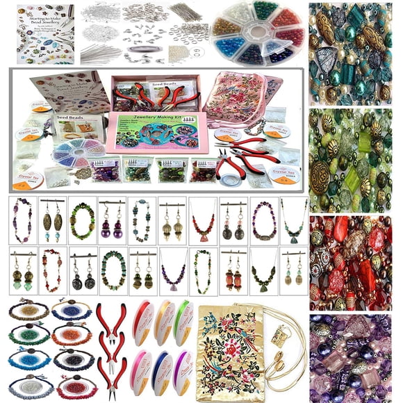 Kit Deluxe para Hacer Joyería Sabrikas con Juego de Alicates y Cuentas