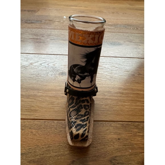 Vaso Shot Tequilero Con Bota Forro Cuero Original Mexicano Modelo B