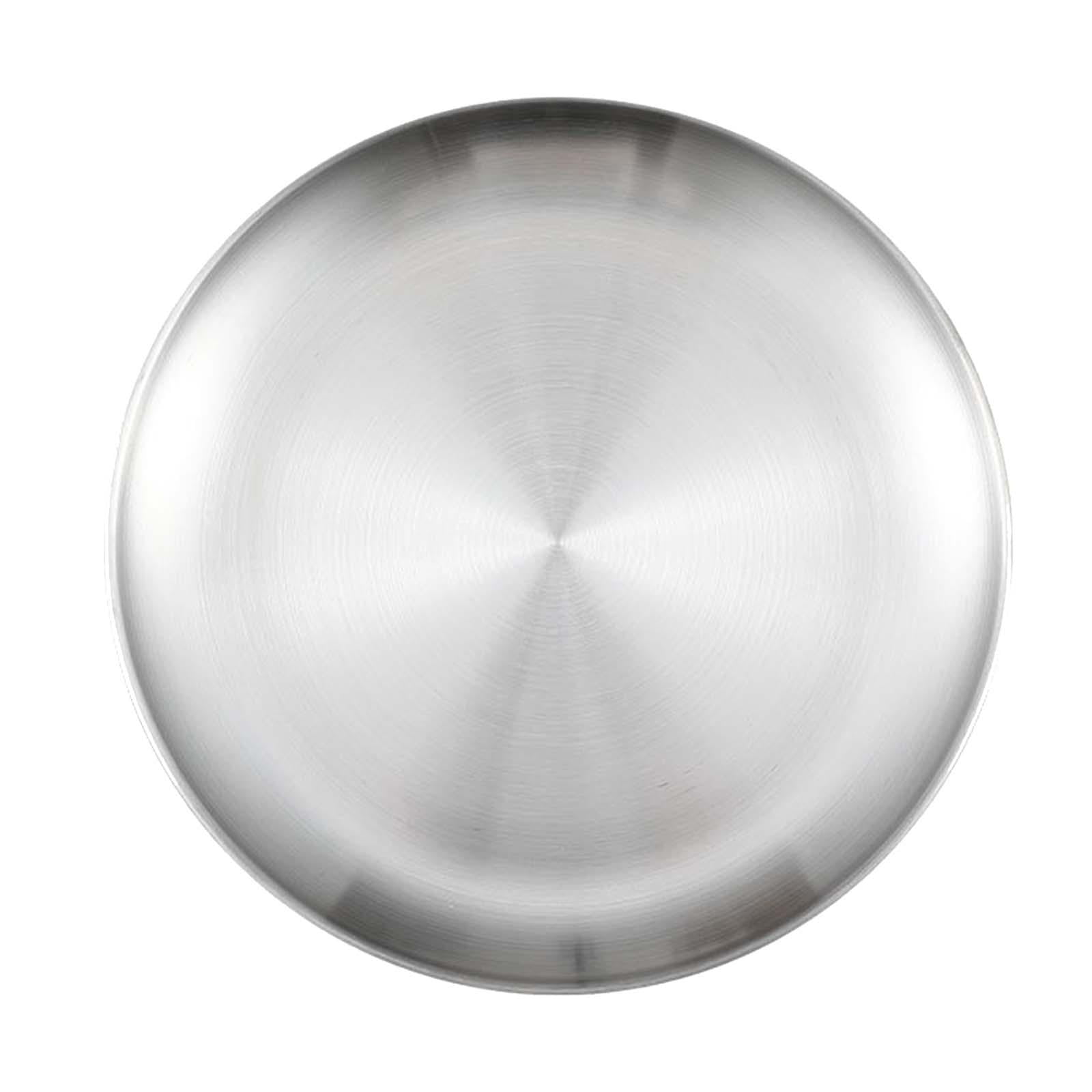 Magideal - Placa De Acero Inoxidable, Placa De Metal De Cocina, Vajilla Apilable, Bandeja De Almacenamiento Para Platos De Servicio, Para El Hogar, Restaurante, Plata 14cm