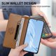 thumbnail image 2 of Funda Tipo Cartera de Cuero Sintético para Samsung Galaxy A14 Bloqueo RFID, con Ranuras para Tarjetas y Bolsillo para Efectivo, Cierre Magnético Fuerte Marrón, 2 of 6