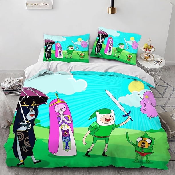 Adventure Finn Explore Time Anime Cover 3D Bedding Comforter Cover 3 Pcs Bedding Set