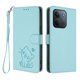 thumbnail image 1 of Xiaomi Redmi 15C 4G/5G Funda Billetera con Estampado de Gato, Verde Claro, 1 of 6